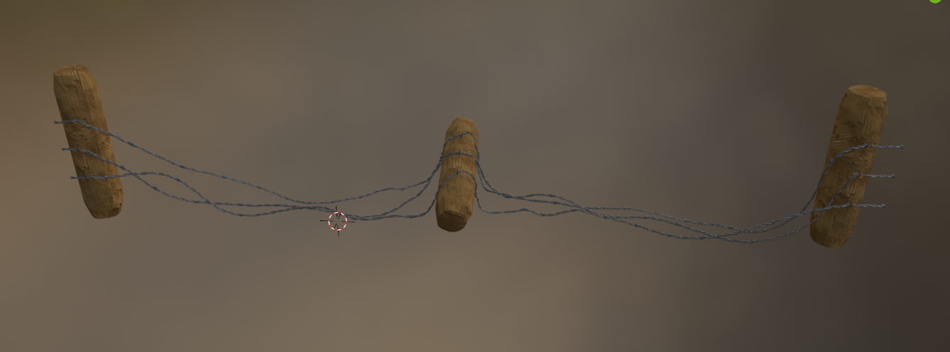 Collapsed fence side front view